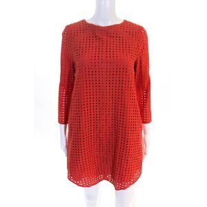 Corey Womens Long Sleeve Orange Red Kendra Shift Size 8 10316549